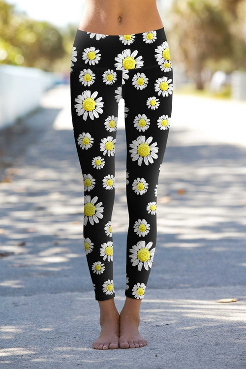 Oopsy Daisy Lucy Black Floral Performance Leggings