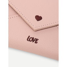 Heart & Letter Embroidered PU Purse