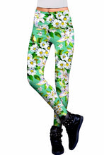 Flower Party Lucy Green Performance Eco Leggings -