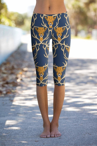 Hello My Deer Ellie Navy Performance Yoga Capri