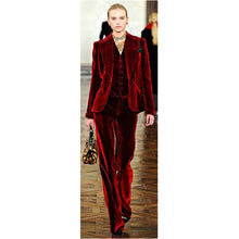 Velvet Wine Red Pant Suits - 2 pieces