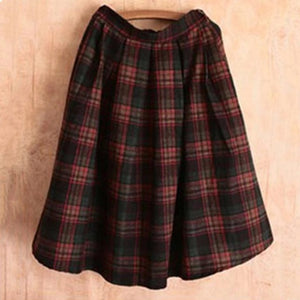 Plaid Skirt Thick Wool Skirt