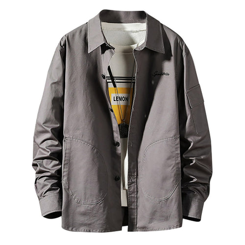 Patchwork Lapel Long Sleeve Shirt/Jacket