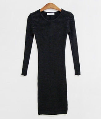 Long Sleeve Knitted Dresses Maxi