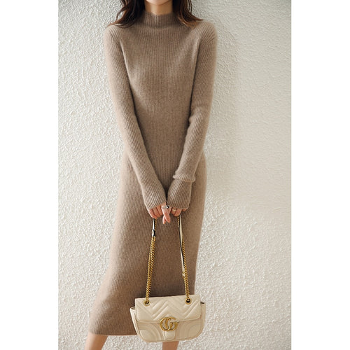 Warm Knitted Dress 100% Pure Merino Wool