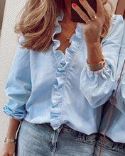 Casual Blouse Long Sleeve with Ruffles