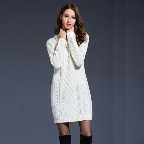 Knitted Turtleneck Dress