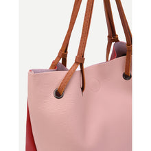 PU Drawstring Tote Bag With Clutch