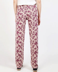 Floral Print Beige Leisure Trousers