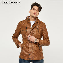 2018 New Arrival Men's PU Leather Jacket Middle-Long Style