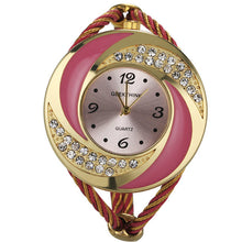 Rhinestone Whirlwind Design Metal Bracelet Quartz Watch
