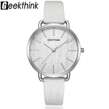 Women's Silver Watch Casual Leather