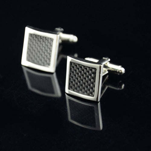 Stainless Steel Silver Square Vintage Cufflinks