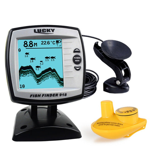 Lucky FF918-180W Wired Wireless Sonar Fish Finder Waterproof HD Screen 45-180m Depth