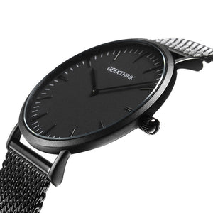 Men's Casual Japan quartz-watch stainless steel Mesh strap ultra thin