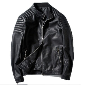 PU Leather Jacket Men Casual