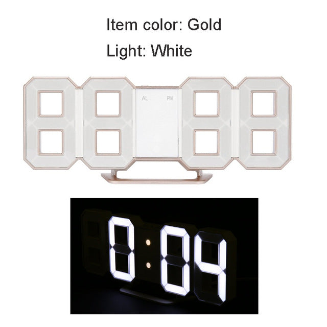 USB 8-Shape Digital LED Alarm Clock