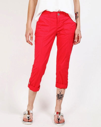 Turned Up Rose Capri Trousers