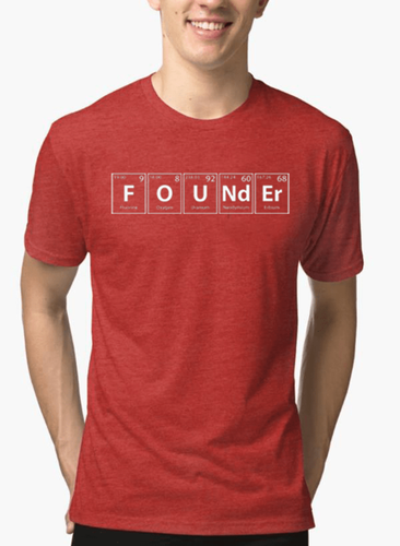 Founder Half Sleeves Melange T-shirt